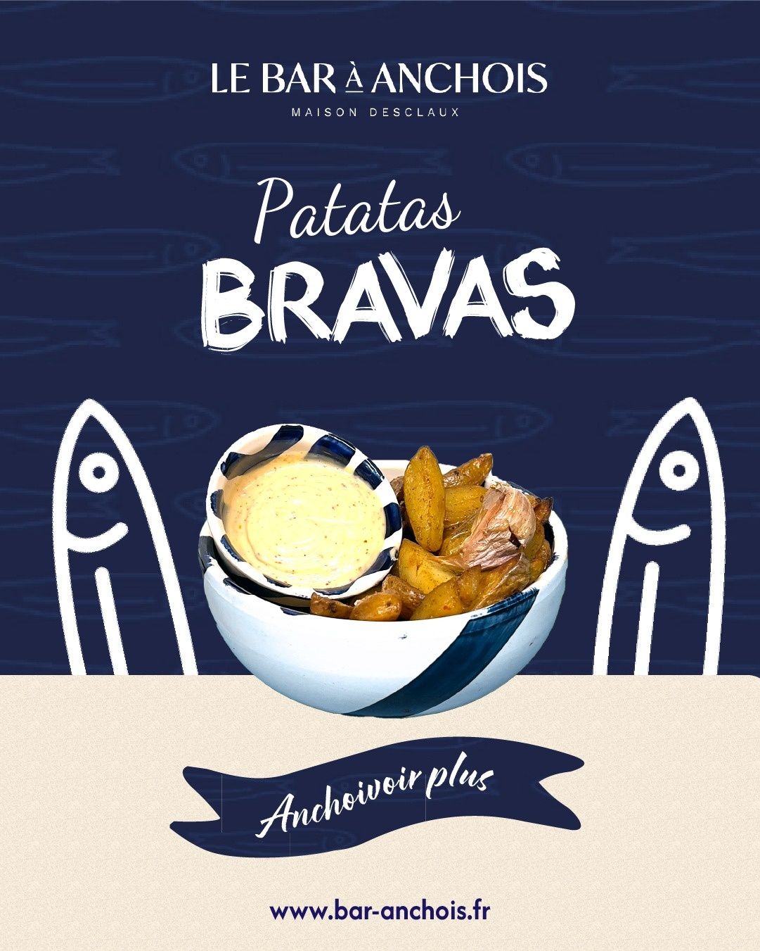 Le secret de nos Patatas Bravas   Des pommes de terre dorées à la perfection, qui n'attende...